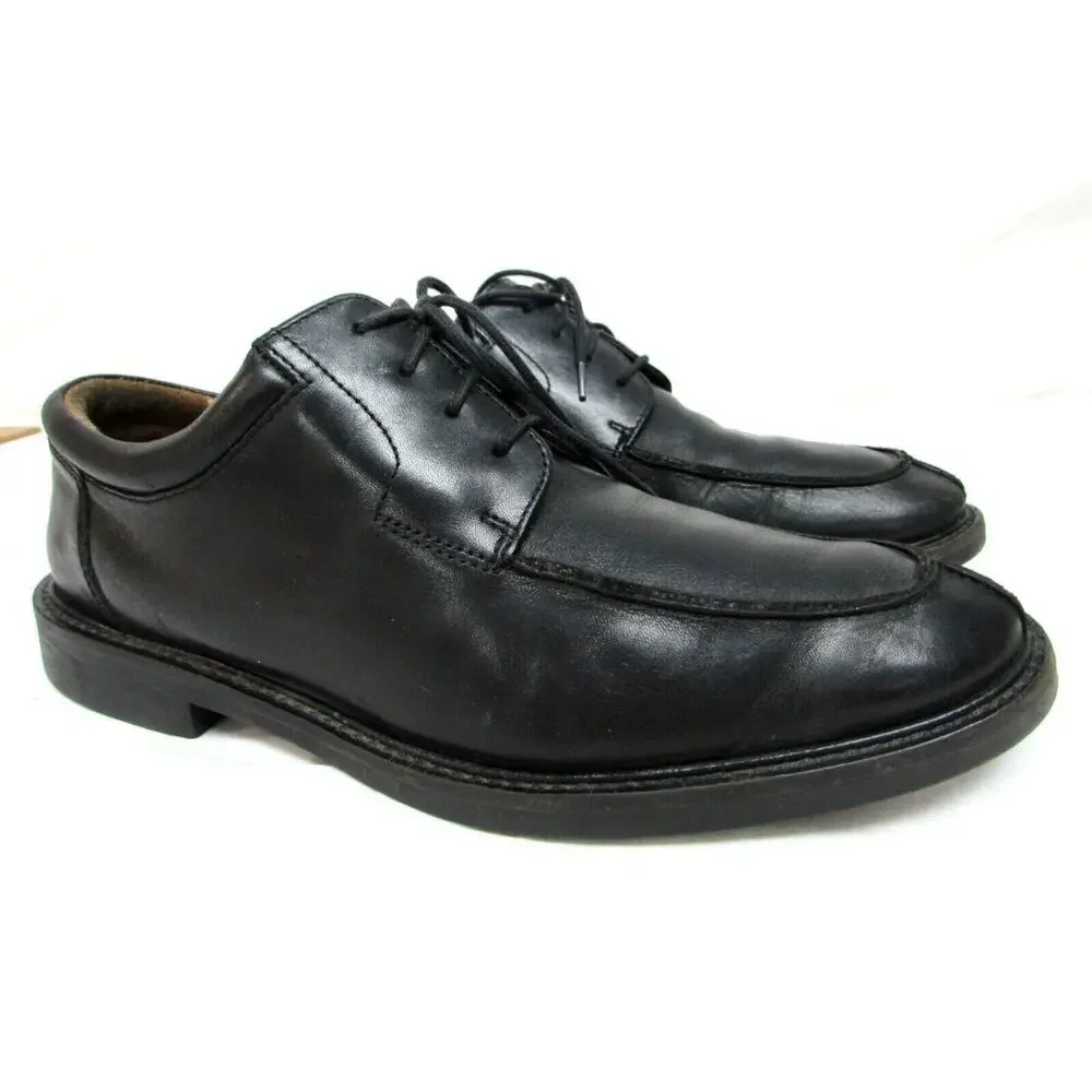 Johnston & Murphy men's size 9.5 M black oxford leather shoes dress